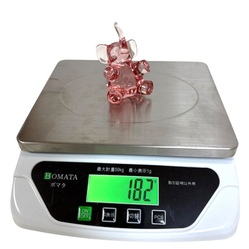 美品】Baccarat バカラ クリスタル エレファント 象 ピンク オブジェ