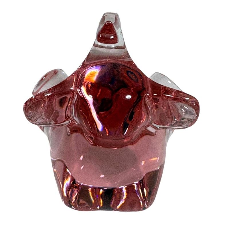 美品】Baccarat バカラ クリスタル エレファント 象 ピンク オブジェ