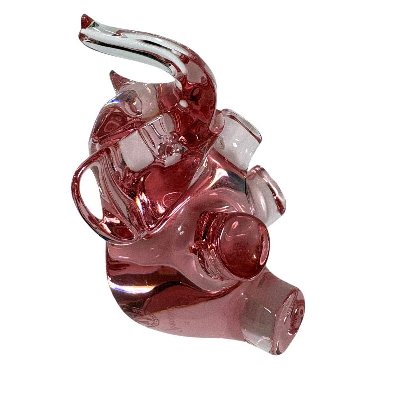 美品】Baccarat バカラ クリスタル エレファント 象 ピンク オブジェ