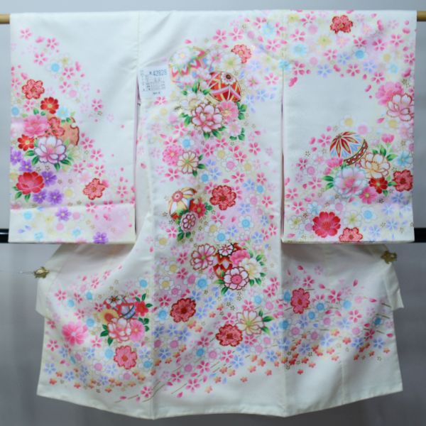 お宮参り 産着 女の子 合繊 お宮参り 産着 女児 合繊 豪華絢爛 のしめ 金刺繍 綸子地 白色 一つ身