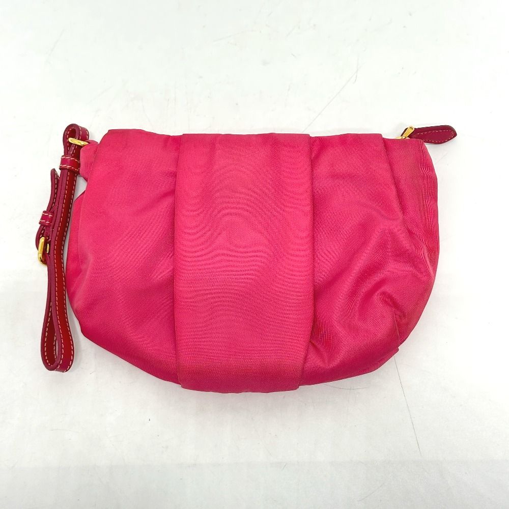 PRADA プラダ 化粧ポーチ ロゴ リボン 1N1422 ナイロン ピンク - メルカリ