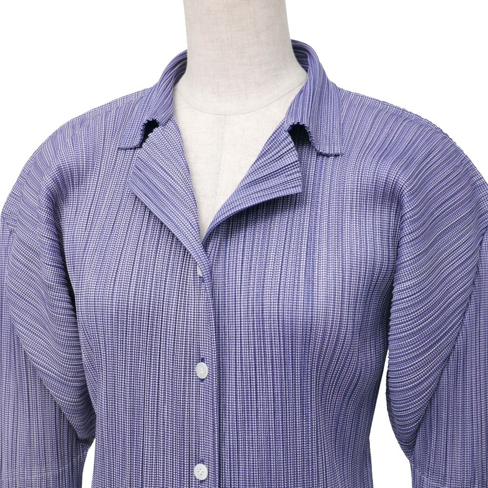 【PLEATS PLEASE】プリーツプリーズ 長袖シャツ　size4 PLEATS PLEASE ISSEY MIYAKE プリーツプリーズ イッセイミヤケ
