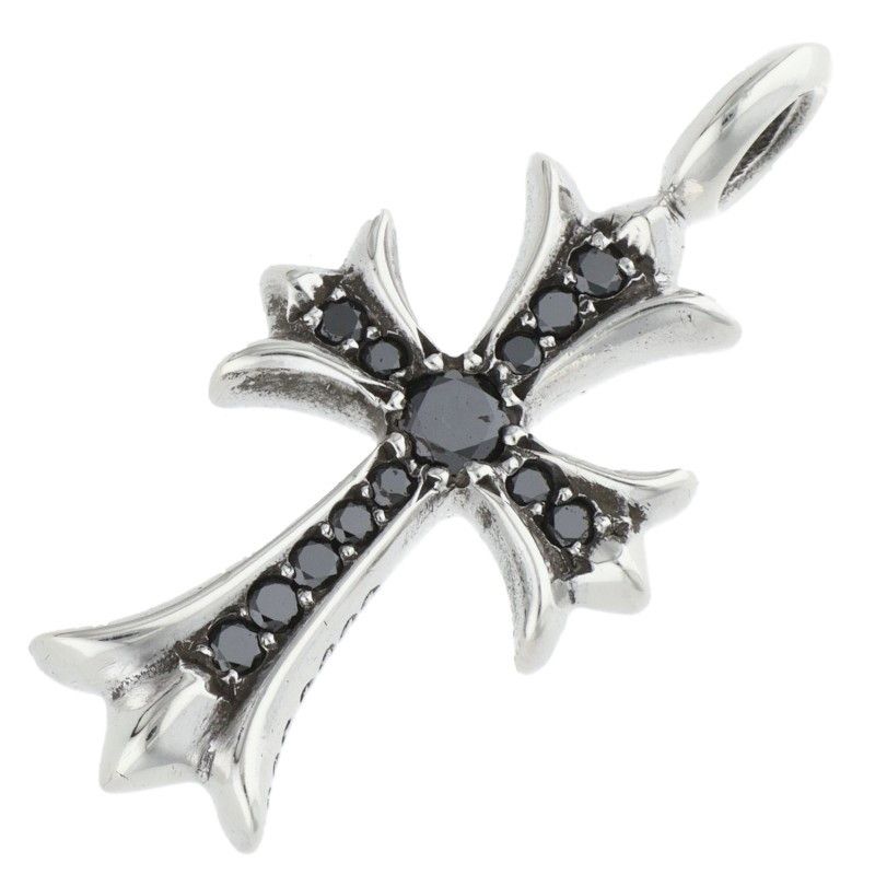 クロムハーツ TNY CRSF P/BLKDIA/タイニーファットクロス PAVEブラック