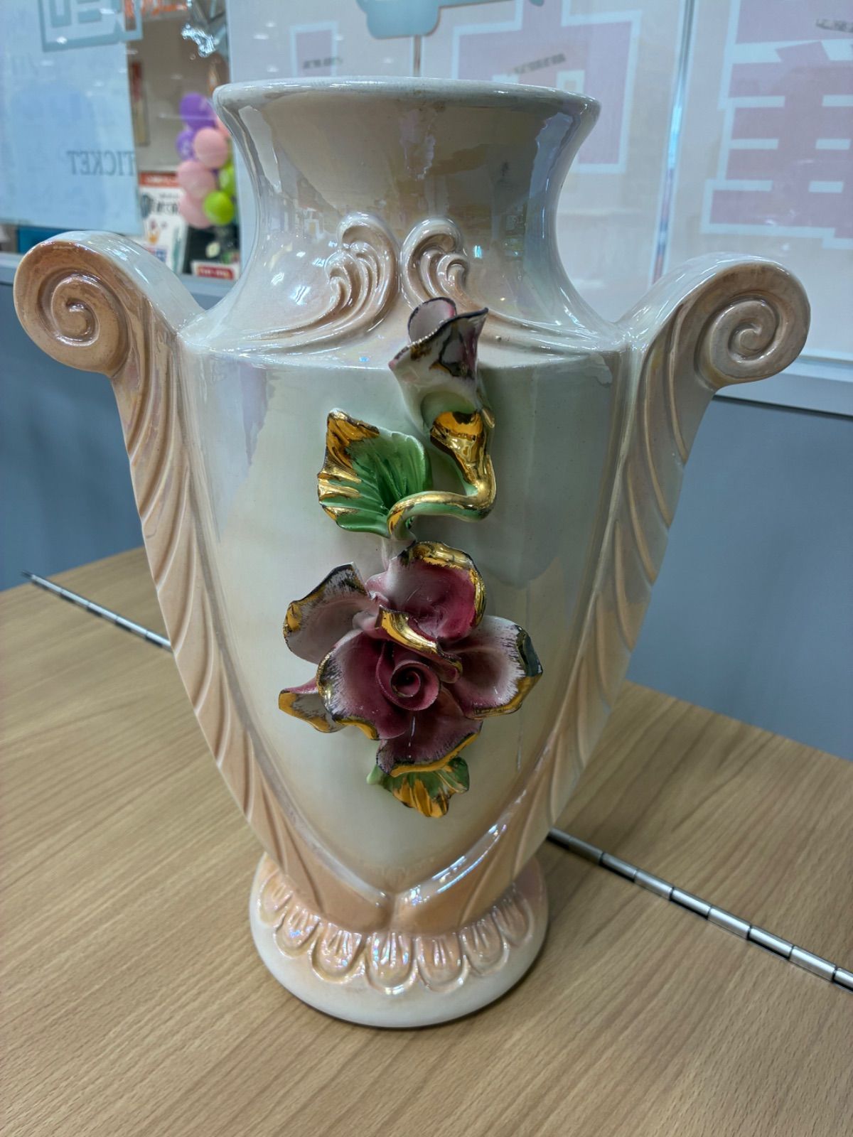 10％クーポン使用可】SP/イタリア製 カポディモンテ風 花瓶 フラワー