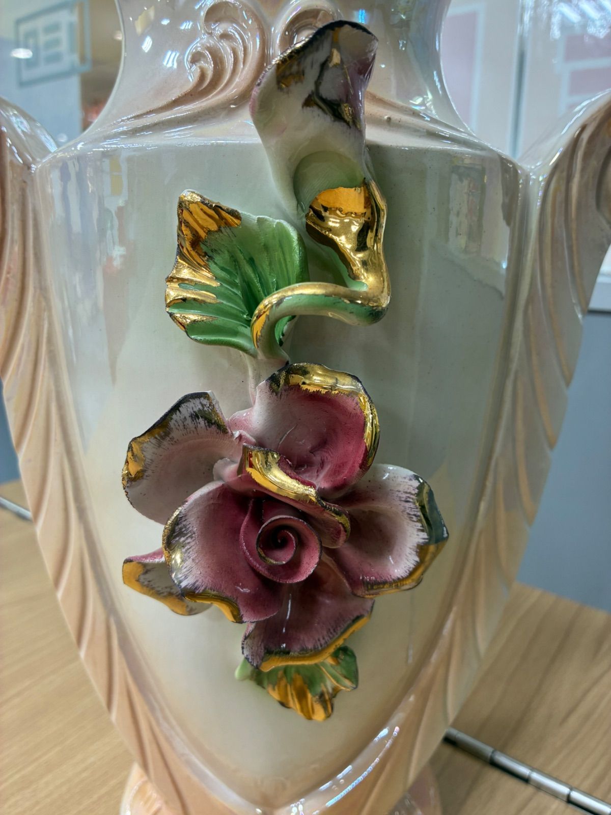 10％クーポン使用可】SP/イタリア製 カポディモンテ風 花瓶 フラワー