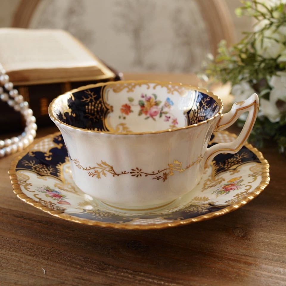 英国コールポート バットウィング コバルト 大きめカップ＆ソーサー F 9