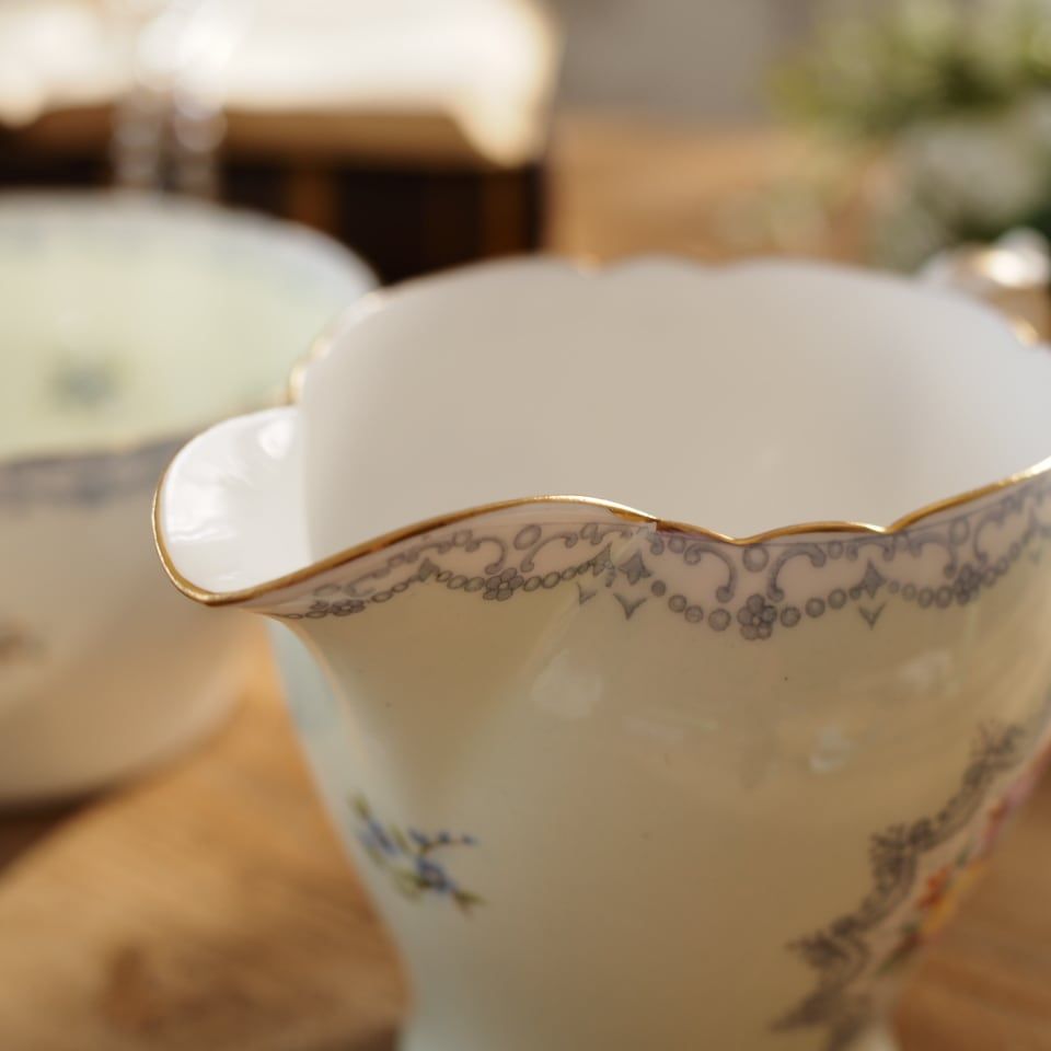 美品】英国ShelleyシェリーCrochet クリーマー・シュガーボウル F1