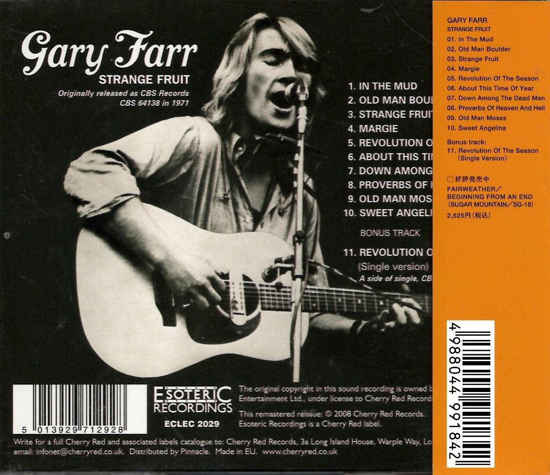 レア【USオリ】Gary Farr Strange Fruit レコード LP Amazon.co.jp: Strange Fruit: ミュージック