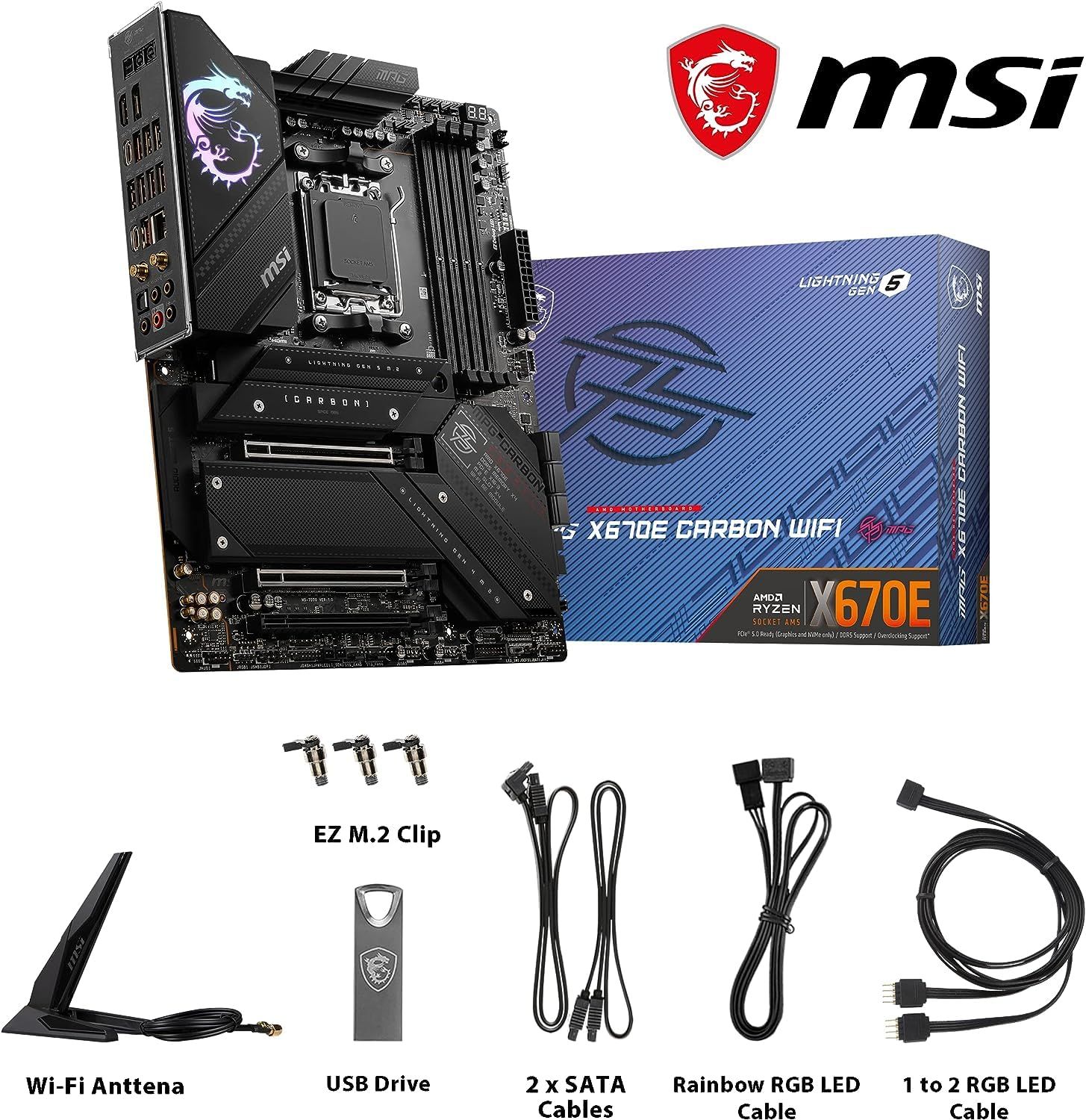 MSI マザーボード MPG X670E CARBON WIFI AMD Ryzen 7000 シリーズ(AM5