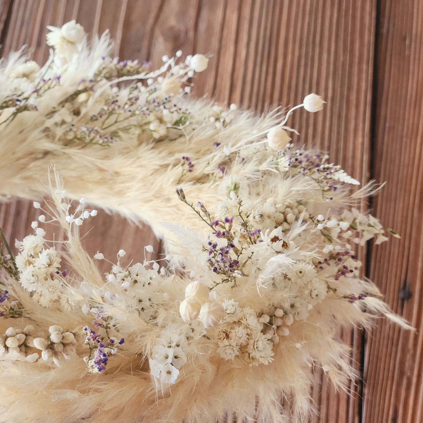 №144 パンパスグラス リース ナチュラル インテリア ドライフラワー