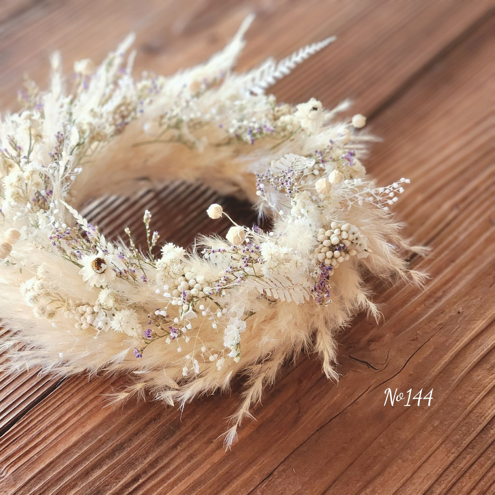 №144 パンパスグラス リース ナチュラル インテリア ドライフラワー