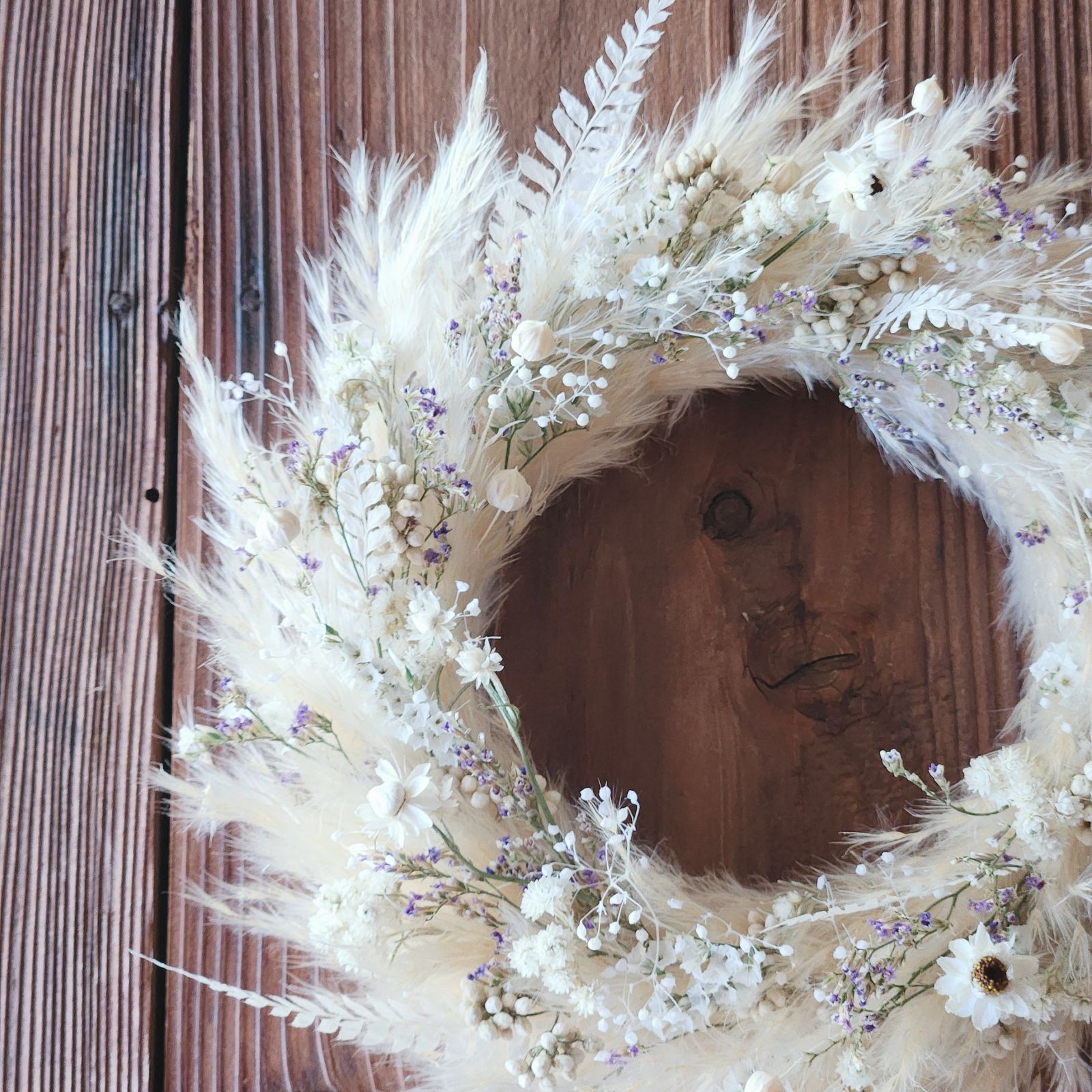 パンパスグラスリース 40㎝パンパスグラスのナチュラルリース