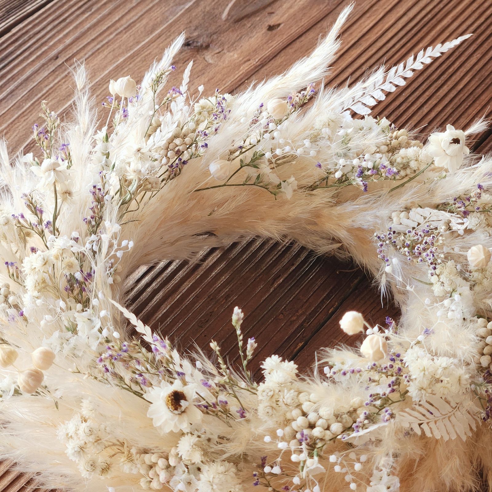 №144 パンパスグラス リース ナチュラル インテリア ドライフラワー