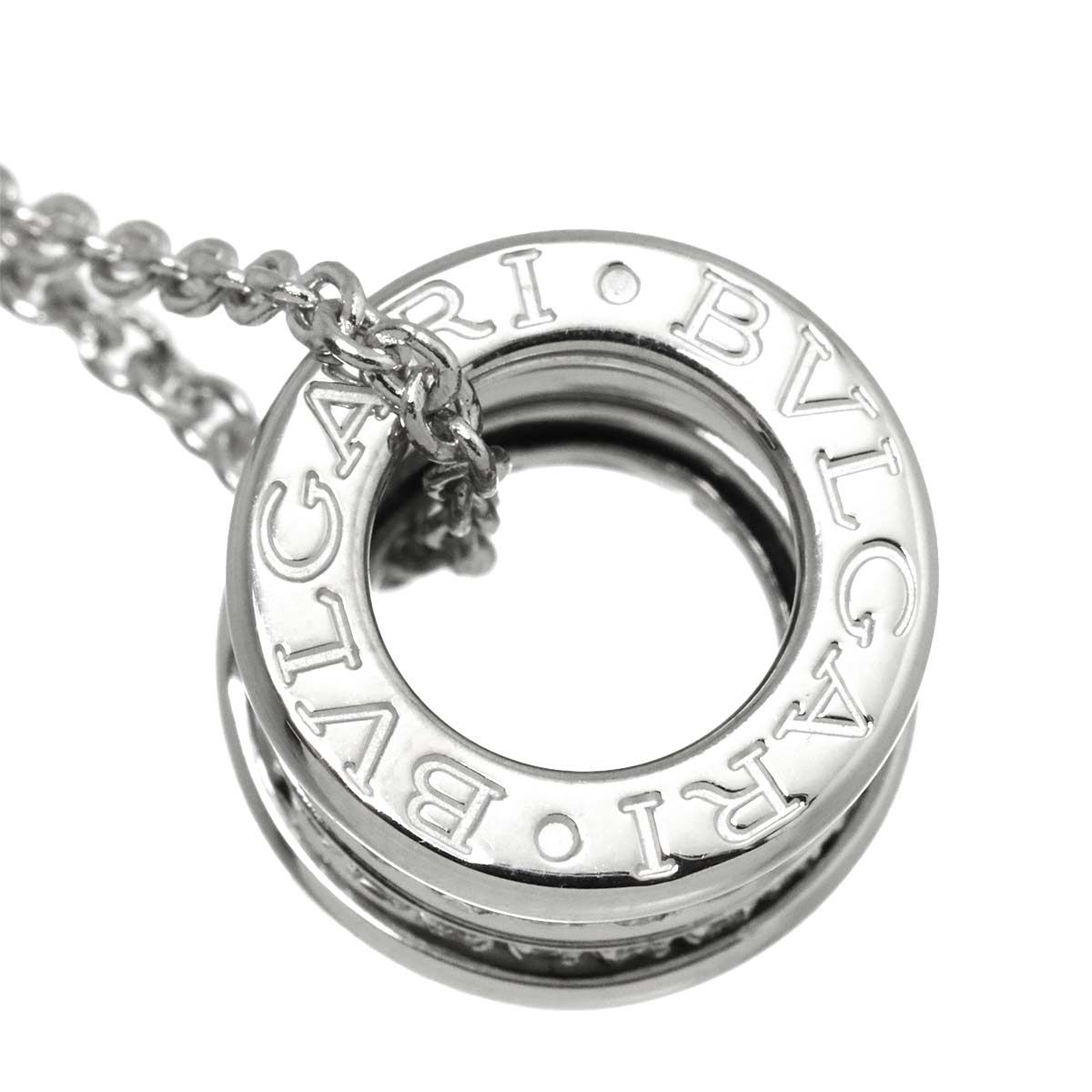 ブルガリ BVLGARI ビーゼロワン パヴェ ダイヤ ネックレス 40cm K18 WG