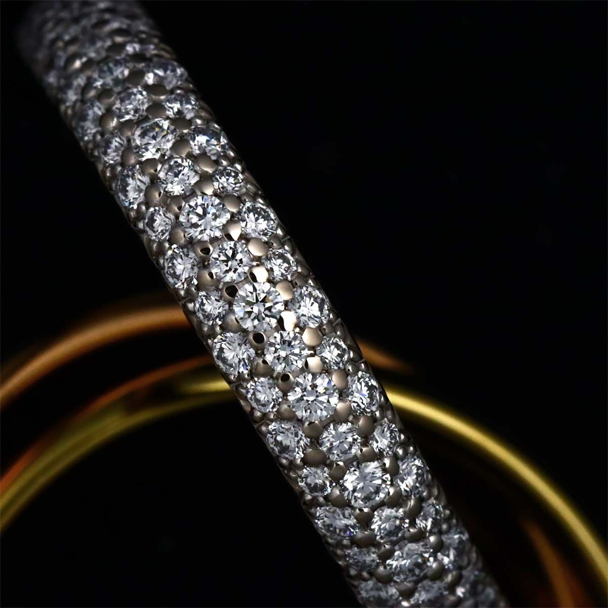 カルティエ Cartier トリニティ MM #49 リング パヴェ ダイヤ K18 YG