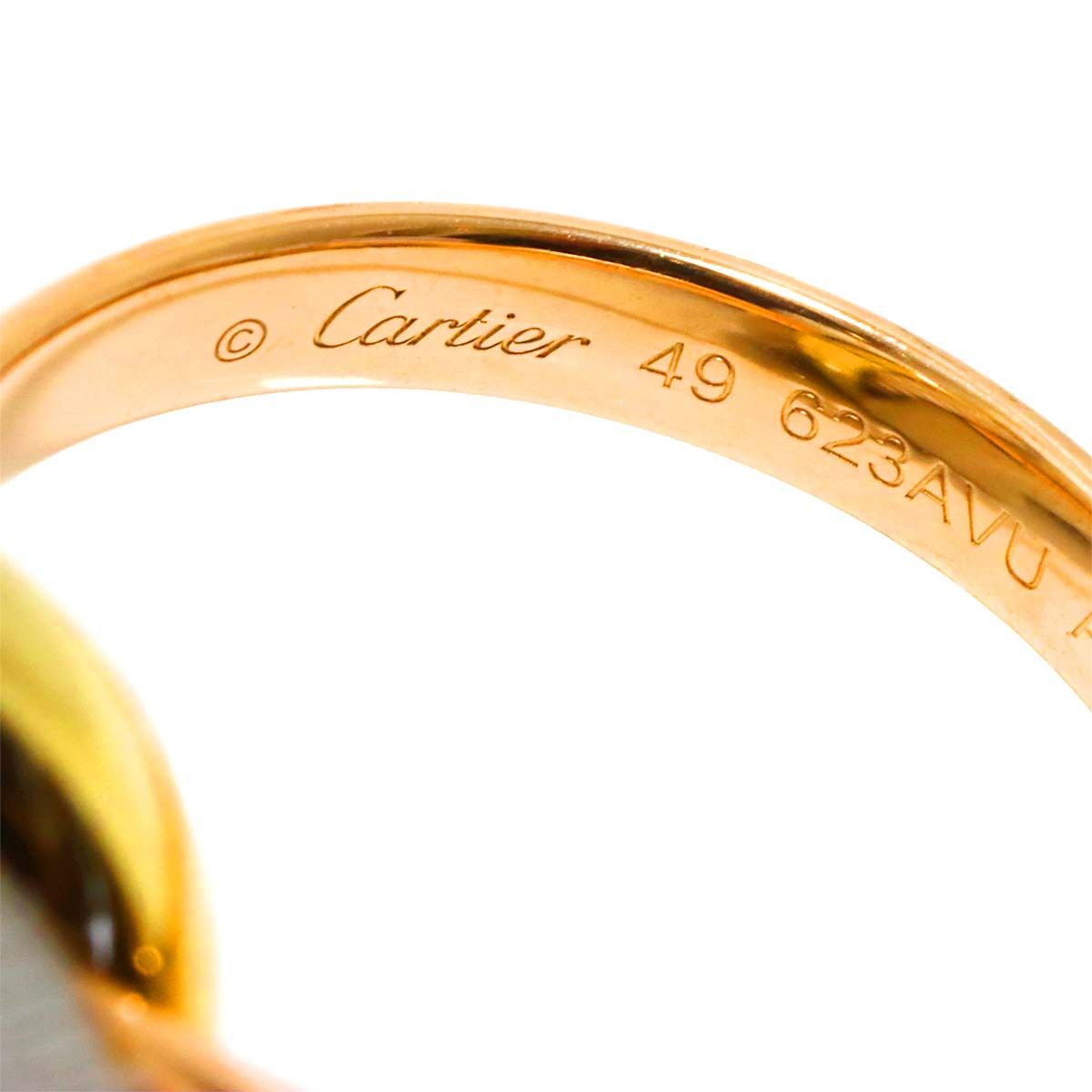 カルティエ Cartier トリニティ MM #49 リング パヴェ ダイヤ K18 YG