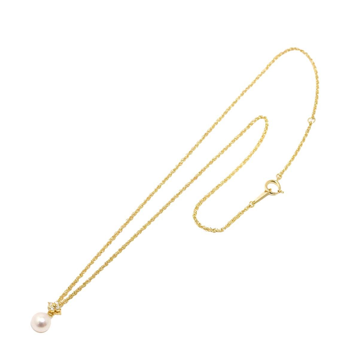 タサキ TASAKI アコヤ真珠 6.2mm ダイヤ 0.05ct ネックレス 41cm K18