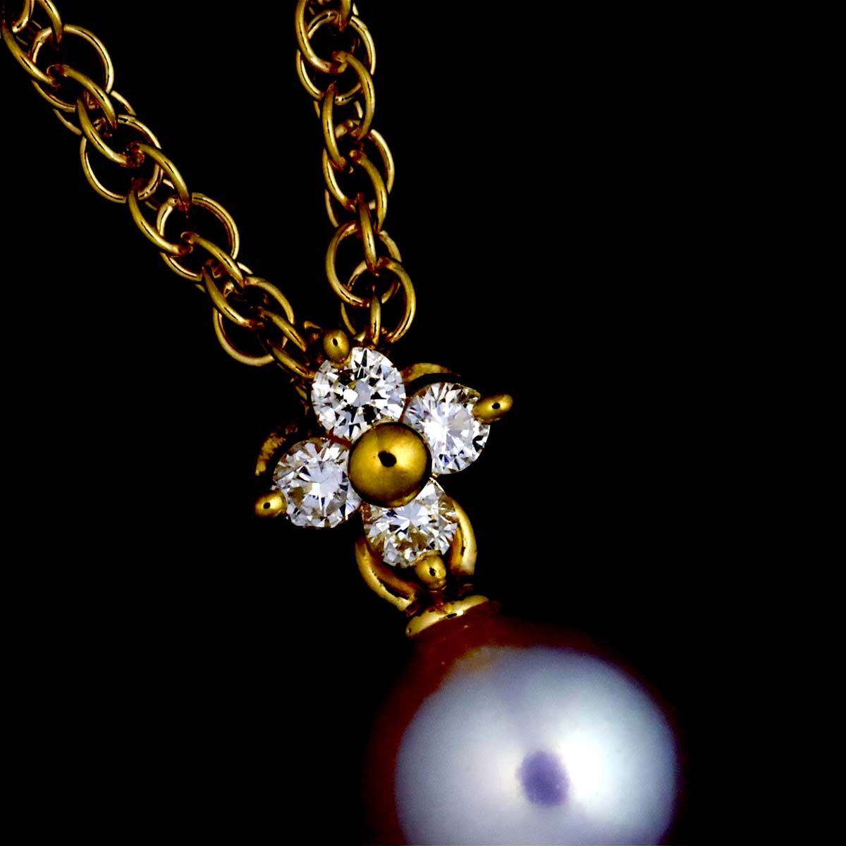TASAKI アコヤ真珠 約4.5mm-6.5mm ネックレス K18WG タサキ TASAKI アコヤ真珠 6.2mm ダイヤ 0.05ct ネックレス 41cm K18