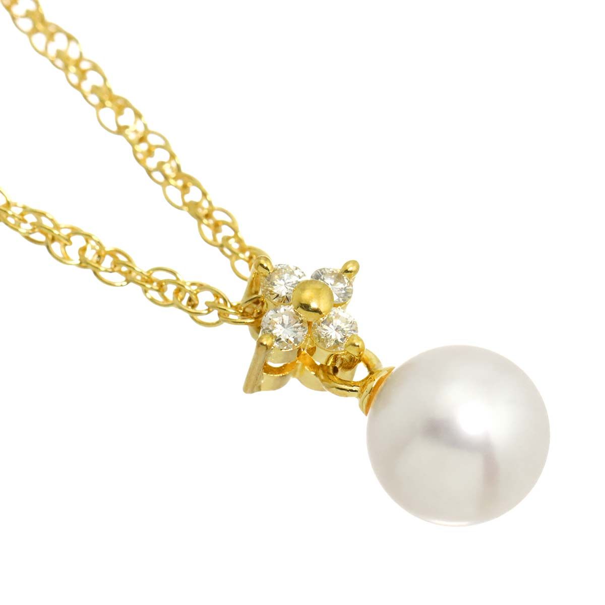 タサキ TASAKI アコヤ真珠 6.2mm ダイヤ 0.05ct ネックレス 41cm K18