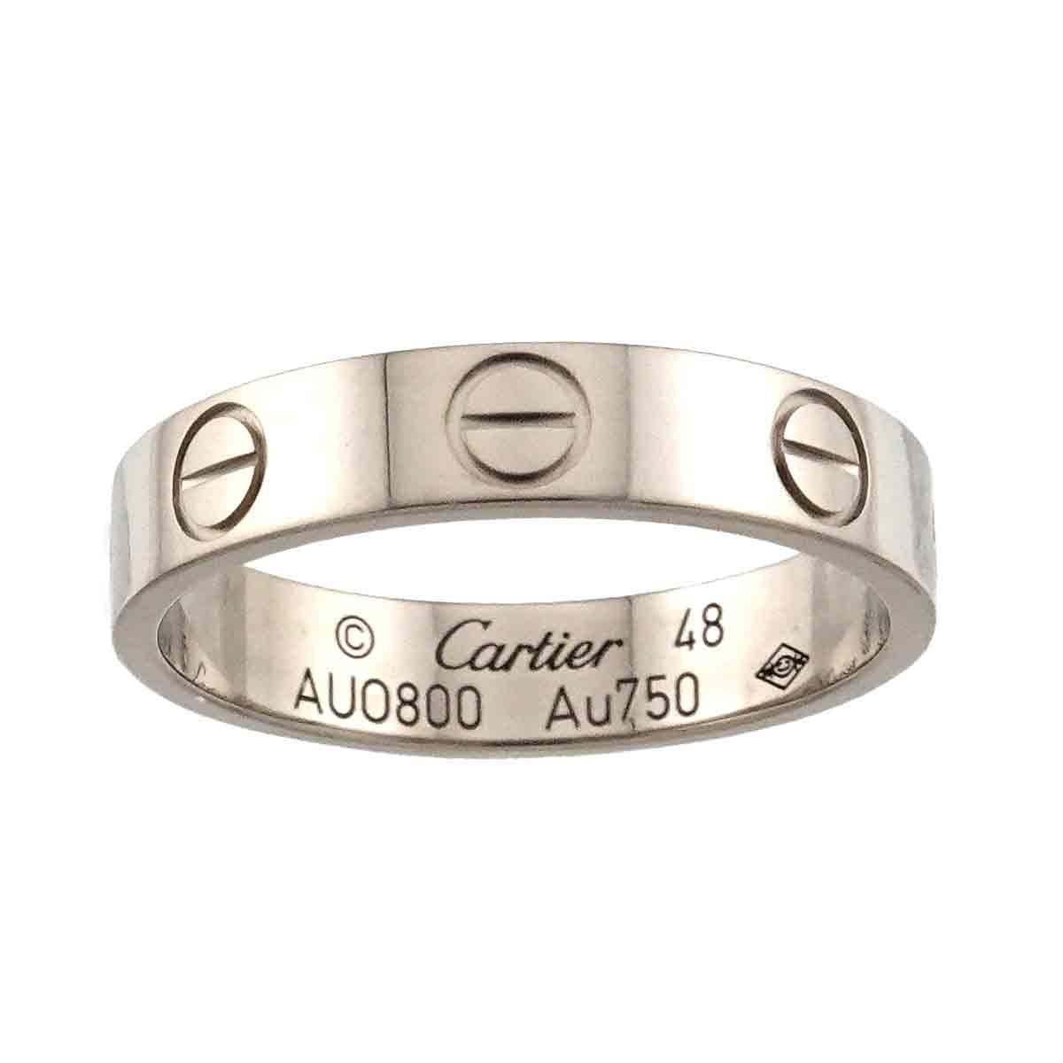 カルティエ Cartier ミニラブ #48 リング K18 WG ホワイトゴールド 750