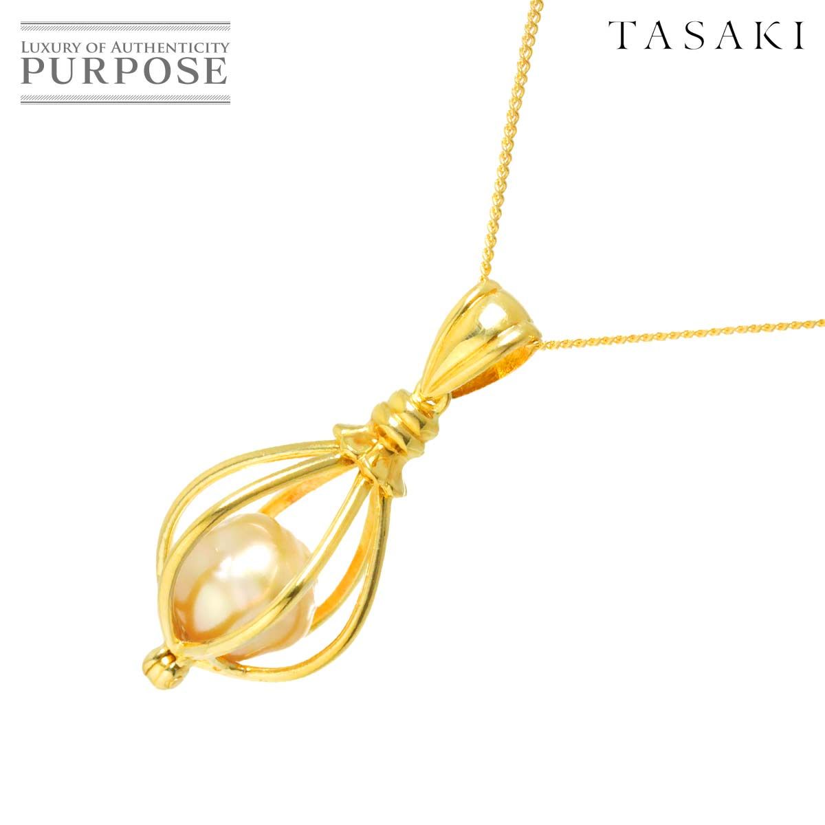 タサキ TASAKI アコヤ真珠 8.2mm ネックレス 42cm K18 YG 750 パール 