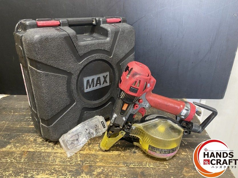 ● 品 MAX マックス HN-50 N 2 D 高圧コイルネイラ 釘打機 保護メガネ ケース付