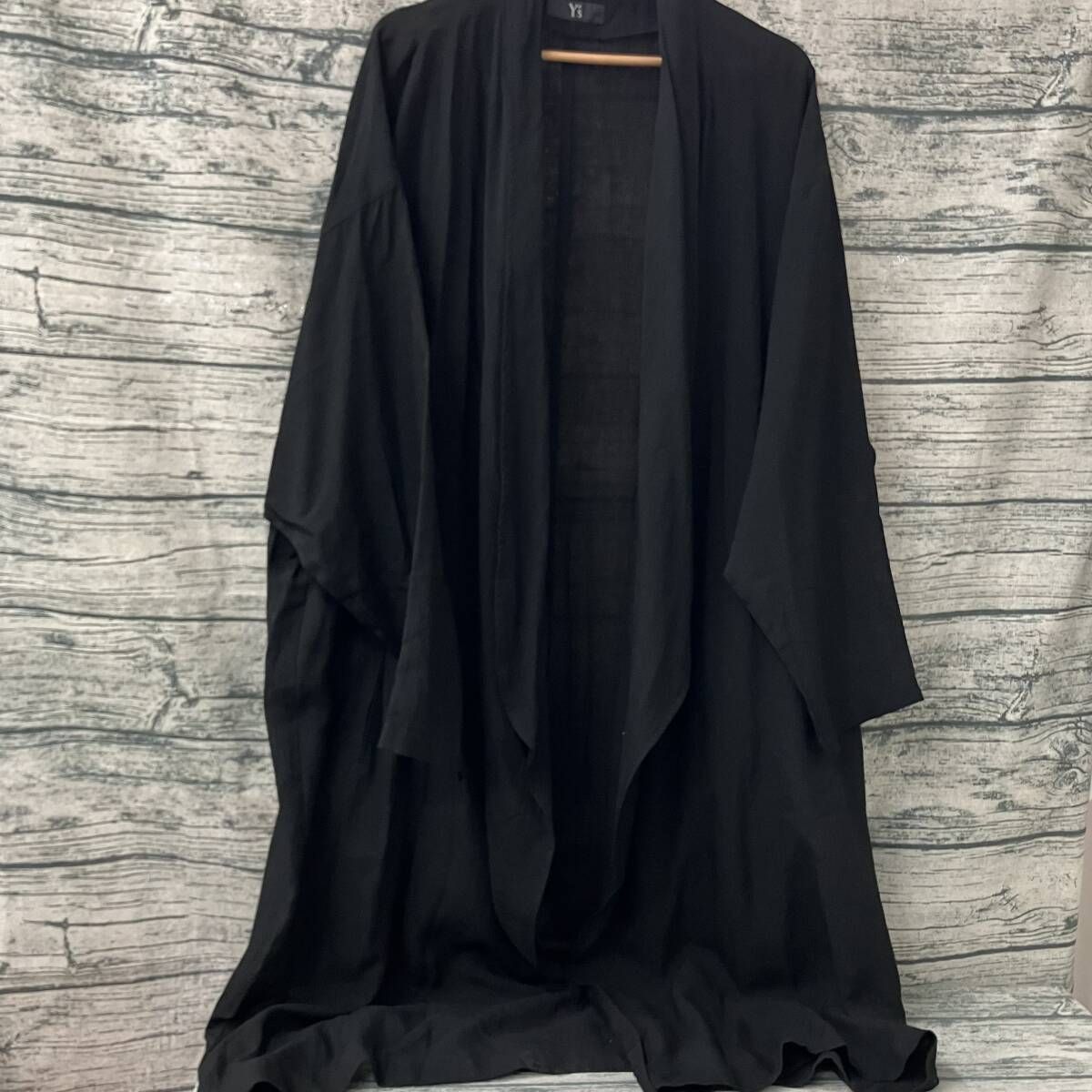 Y's ブラック ロングカーディガン サイズ2 Y's COMPOSITION SEE ATTACHED LABEL ワイズ ヨウジヤマモト ライト