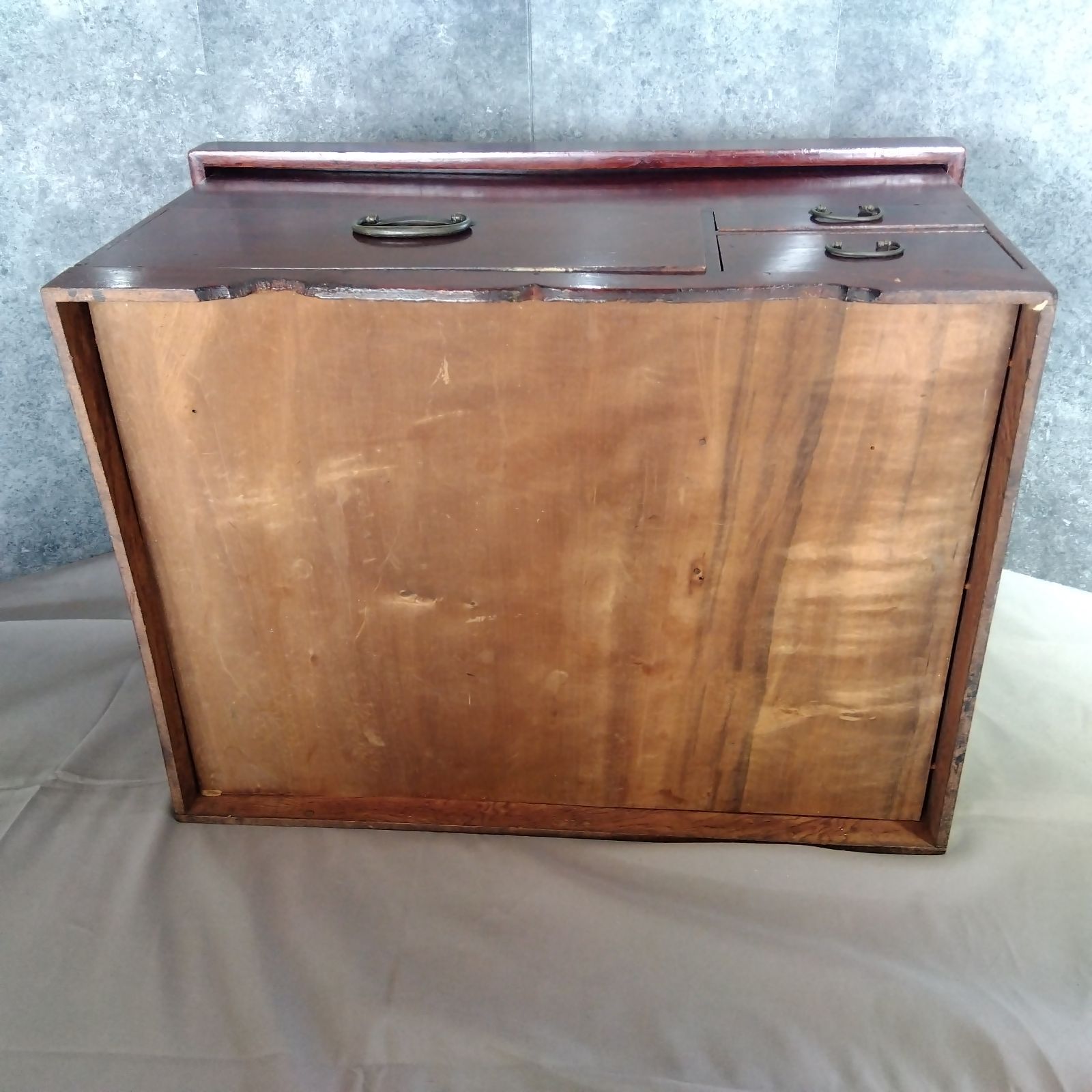 古い木製小箪笥 収納箱 多引き出し 道具箱 古道具 昭和レトロ A679