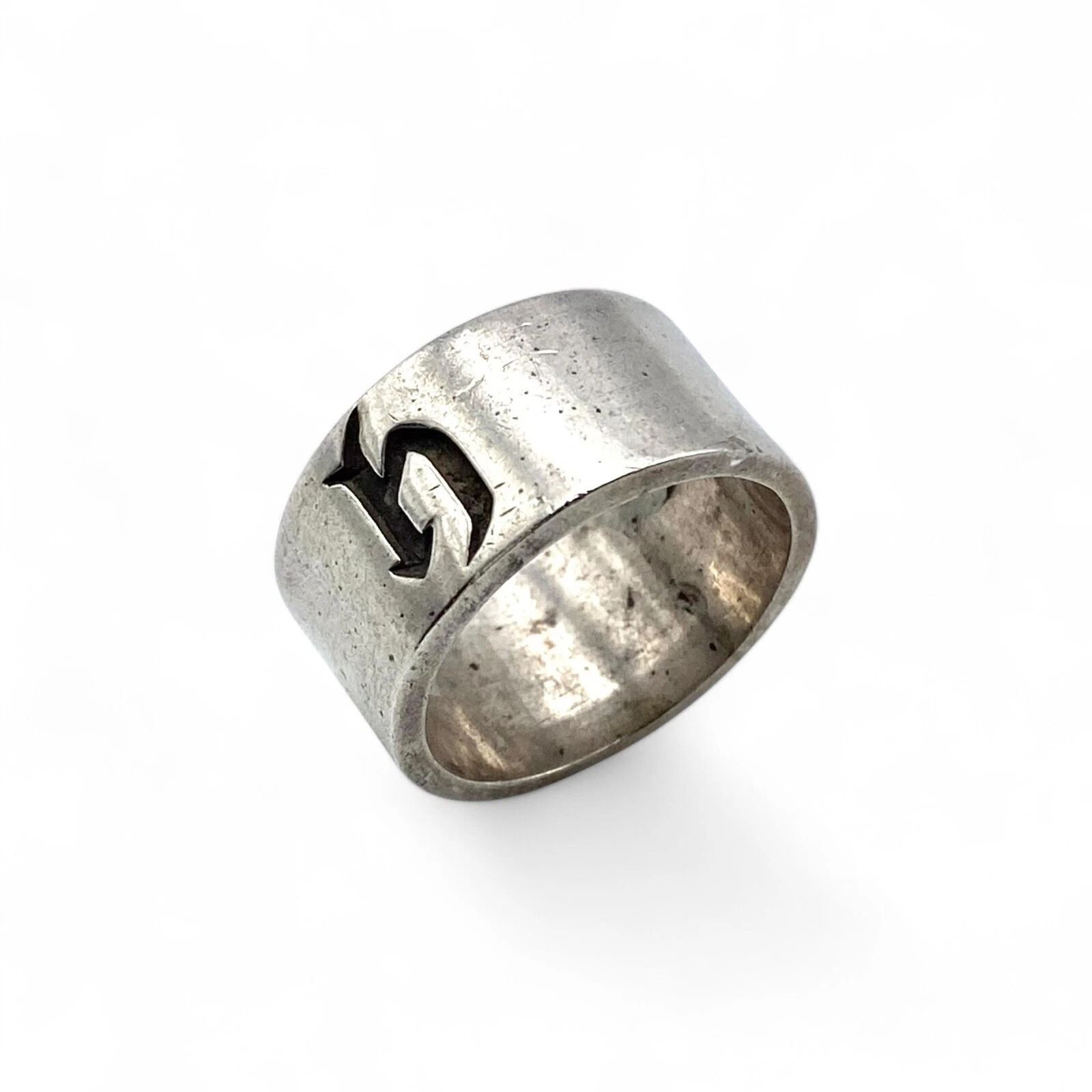 抜群の重厚感】イニシャルh Silver 925 刻印 90s Vintage Ring 