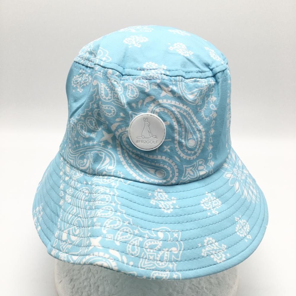 超美品】エフアールツー バケットハット ライトブルー×白 総柄