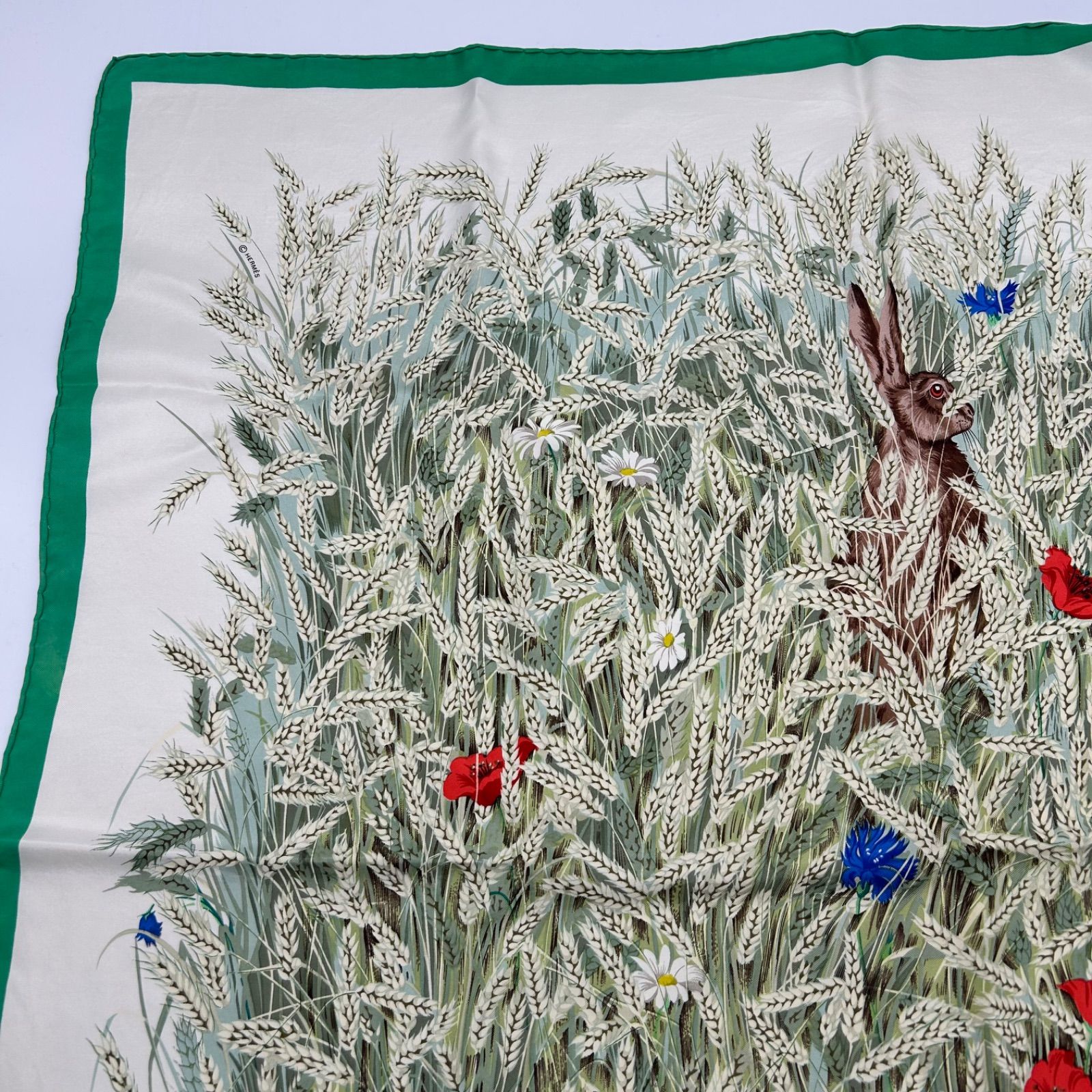 HERMÈS エルメス カレ90 麦畑とウサギ シルク100％ - メルカリ