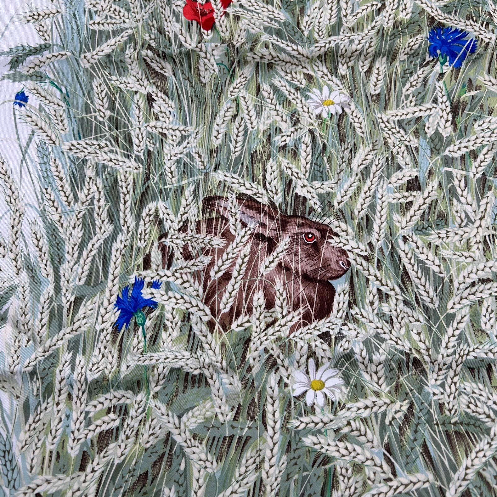 HERMÈS エルメス カレ90 麦畑とウサギ シルク100％ - メルカリ