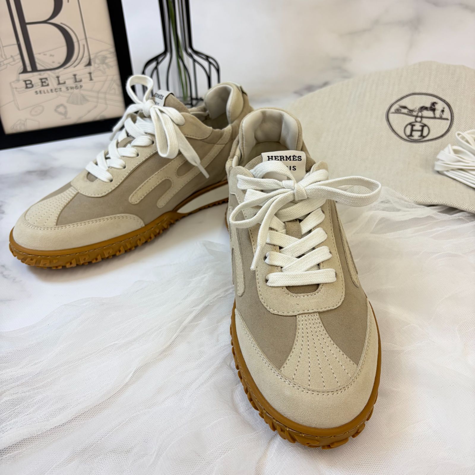 美品　エルメス　スニーカー　35 鑑定済み【 新品未使用 】エルメス 《 ジェット 》 35.5 ( 23cm程度