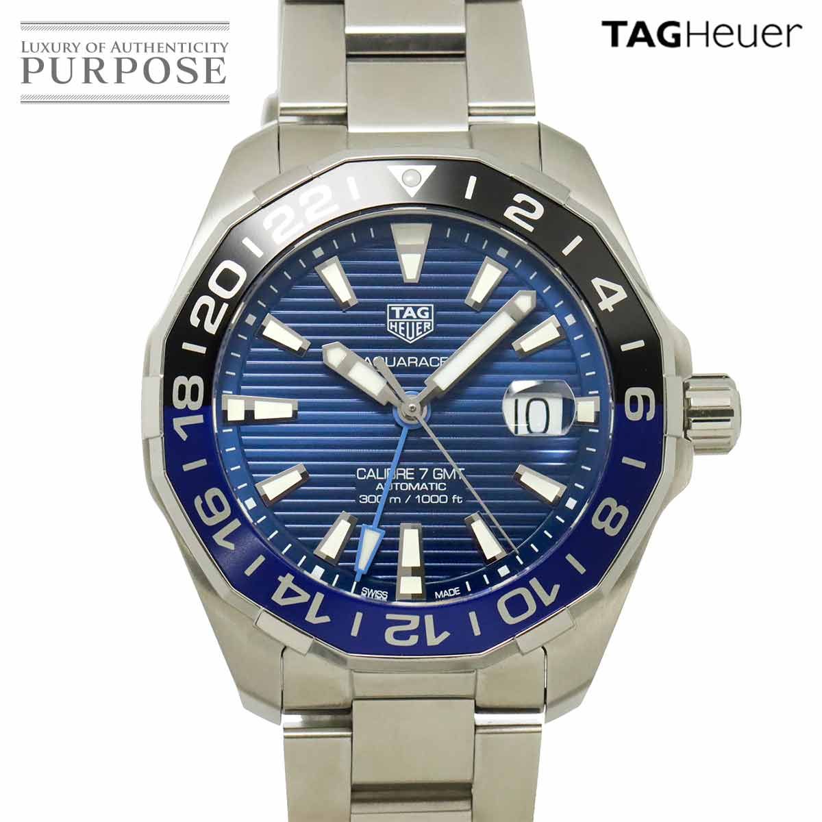 タグホイヤー TAG Heuer アクアレーサー キャリバー7 GMT WAY201T 0 メンズ 腕時計 デイト ブルー オートマ 自動巻き Aqua racer 90308850