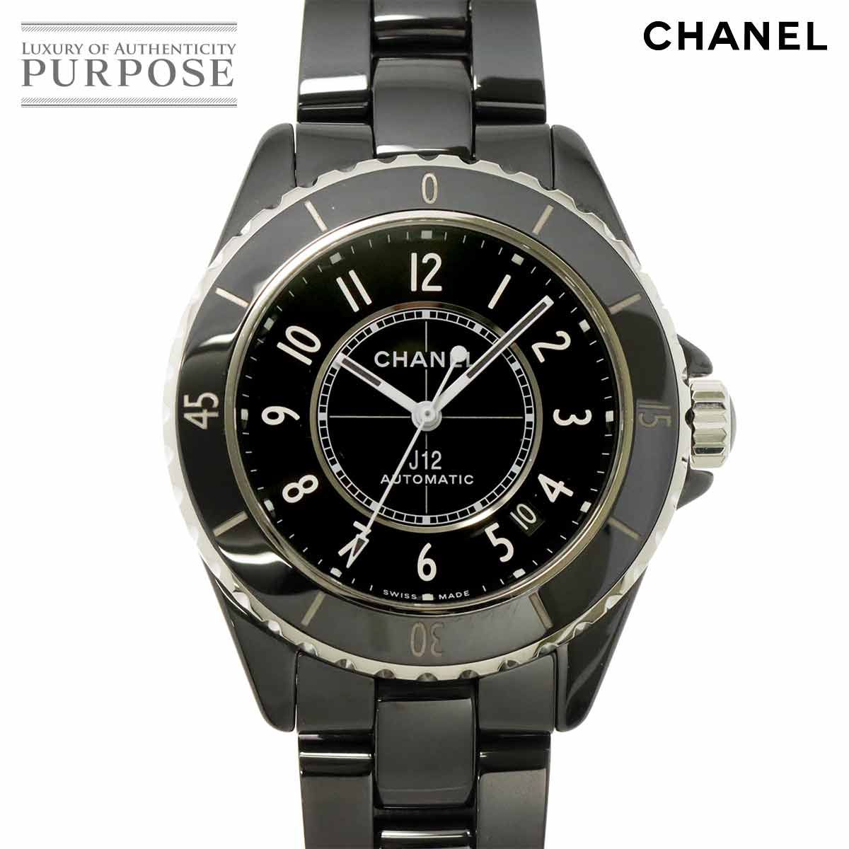 シャネル CHANEL J12 38mm H5697 メンズ 腕時計 デイト ブラック セラミック 自動巻き ウォッチ 90310193