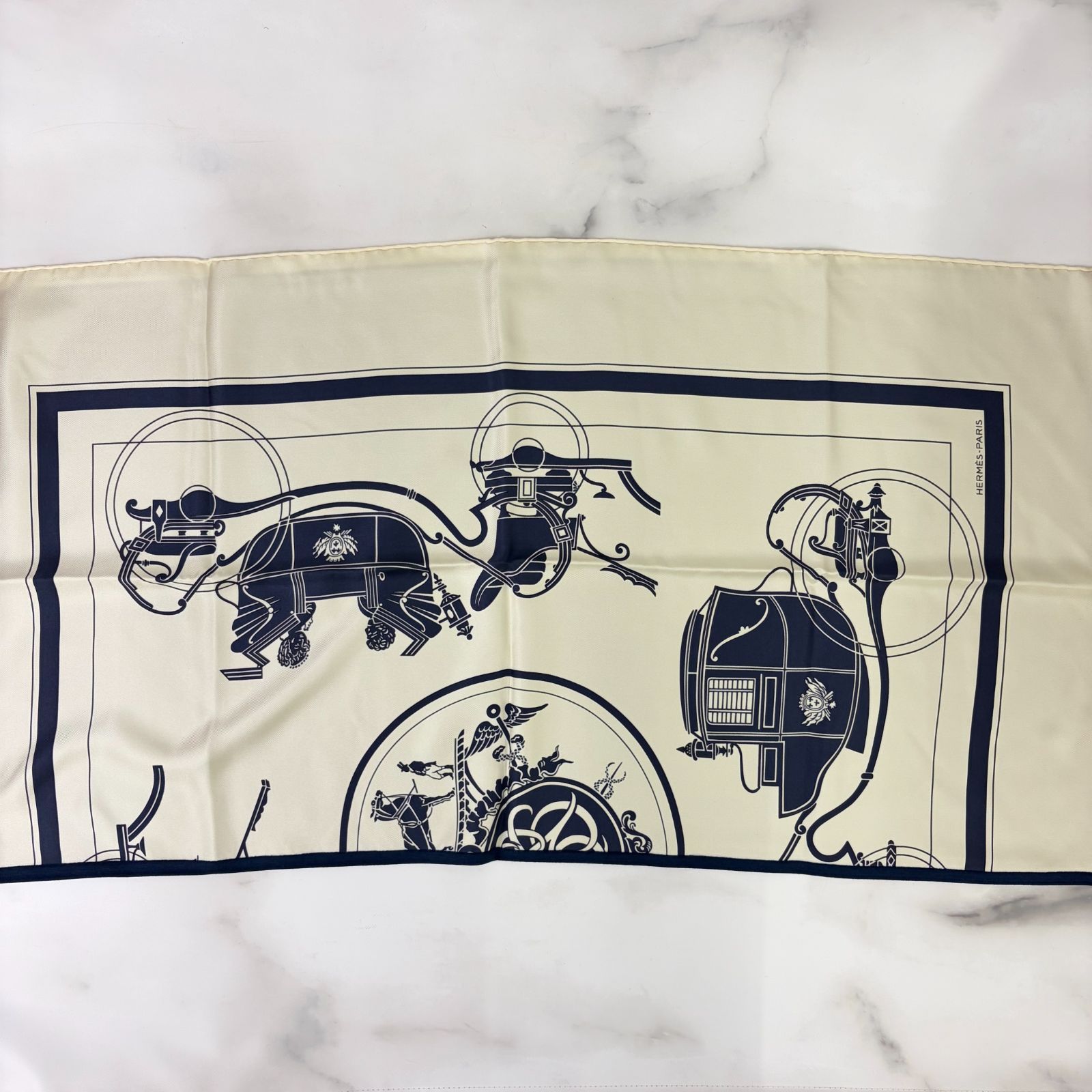 鑑定済み 【 美品 】エルメス カレH 《 エクスリブリス 》 90