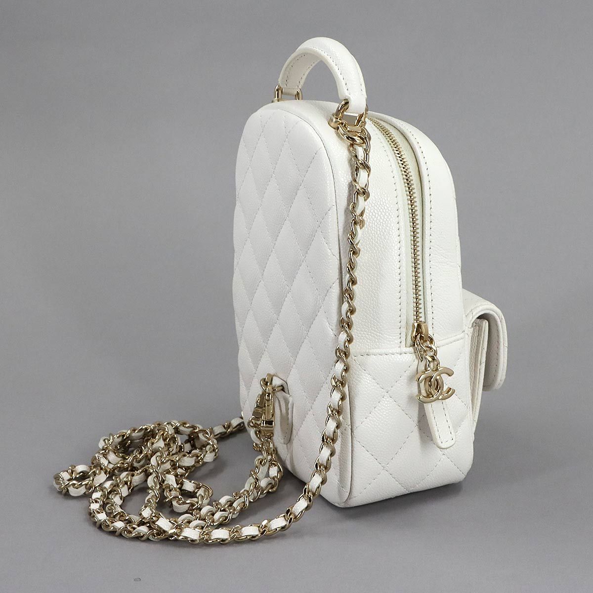 新品同様 シャネル CHANEL マトラッセ チェーン ミニ バックパック 