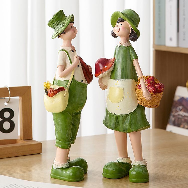 置物 装飾品 オブジェ オーナメント 人形 フィギュア 男の子 女の子 カップル フレンチ風 おしゃれ お洒落 可愛い かわいい キュート 癒し 玄関 リビングルーム ダイニング 寝室 子供部屋 書斎 廊下 オフィス 卓上 デスク テーブル 棚 プレゼント