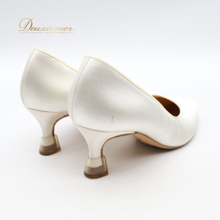 社交ダンス シューズ SUPADANCE 1003 白UK4 受注発注】 SUPADANCE 1003 ホワイトサテン コントアヒール レディース