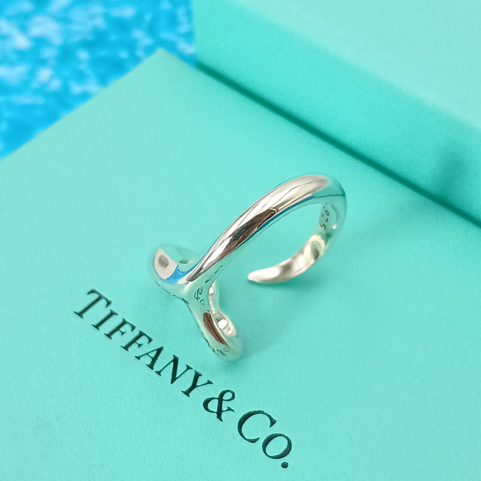 【美品】ティファニー オープン ハート リング 約11号 シルバー925 828 TIFFANY&Co. ティファニー 11号 オープンハート リング 指輪