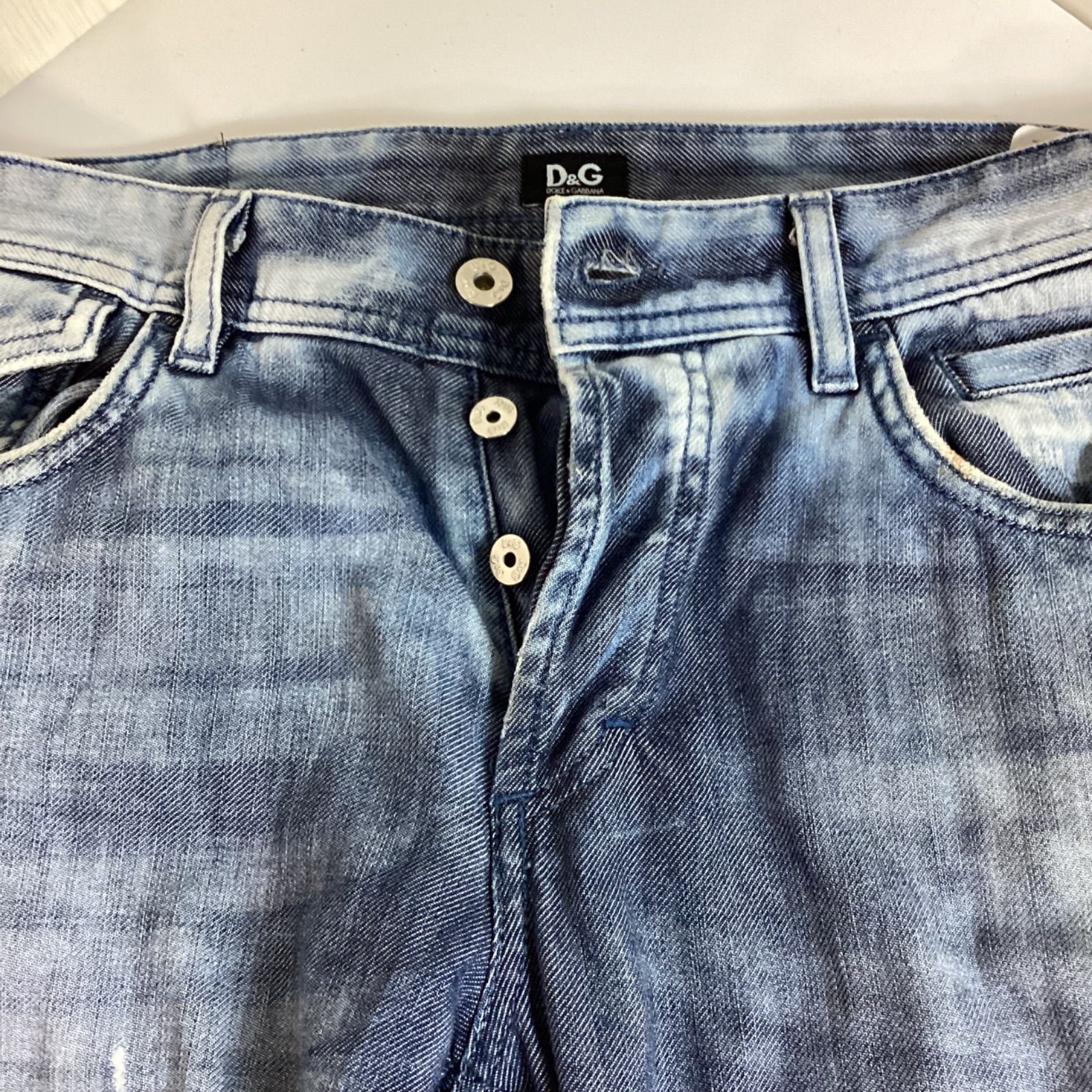 D&G ドルチェ&ガッバーナ 1994 ワイド ダメージ デニムパンツ (33