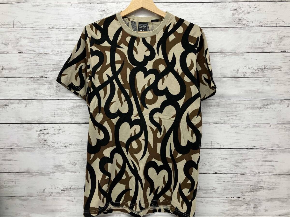 NUMBER（N）INE/半袖Tシャツ/トライバル/ハート迷彩/ブラック/ブラウン
