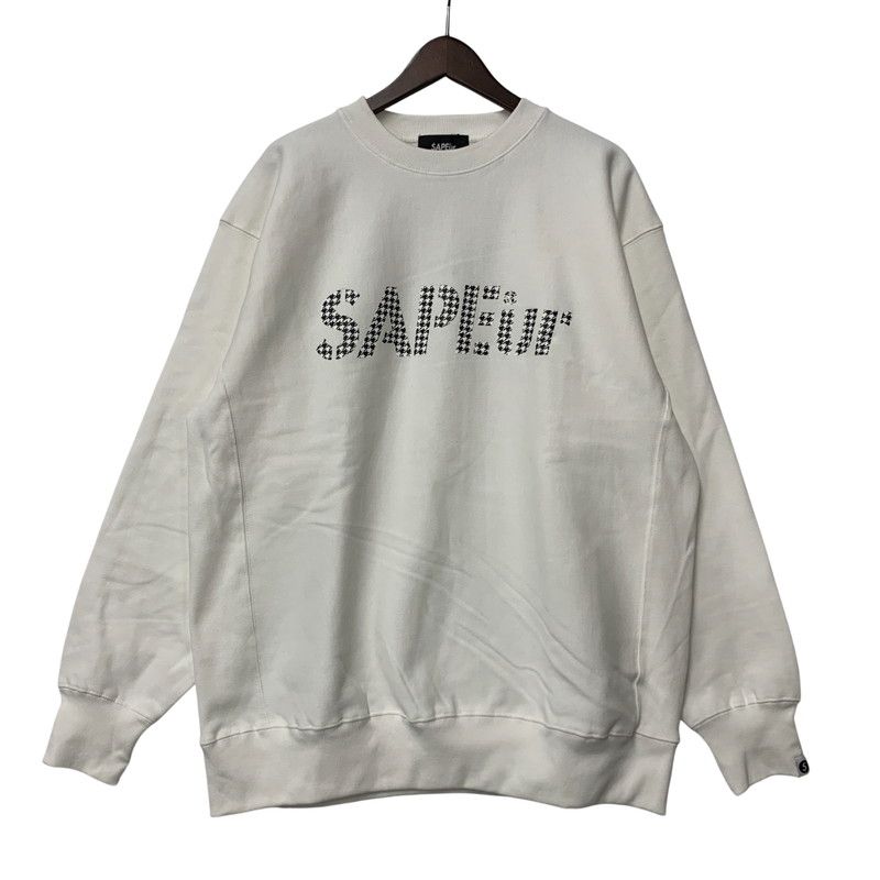 中古美品】 SAPEUR サプール A0025-407 CHIDORI PATTERN CREW NECK