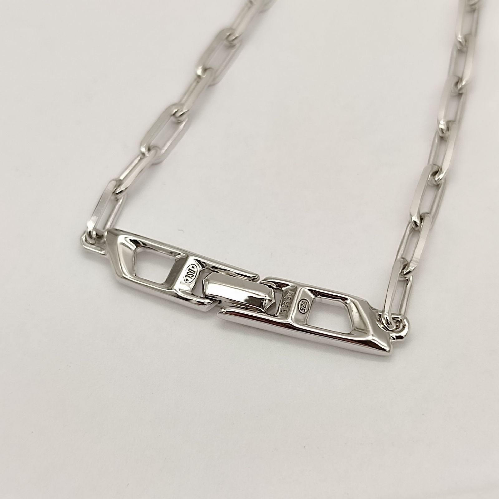 美品】DIESEL ディーゼル Dロゴシルバーネックレス SILVER シルバー925 