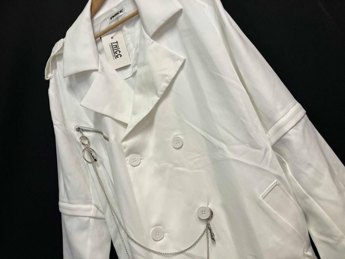 THICC チック TCSS155 トレンチコート ホワイト サイズXL - メルカリ