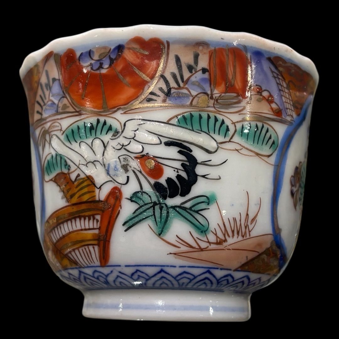 某有名オークション購入 鶴と亀 江戸時代 明治時代 古伊万里色絵金彩