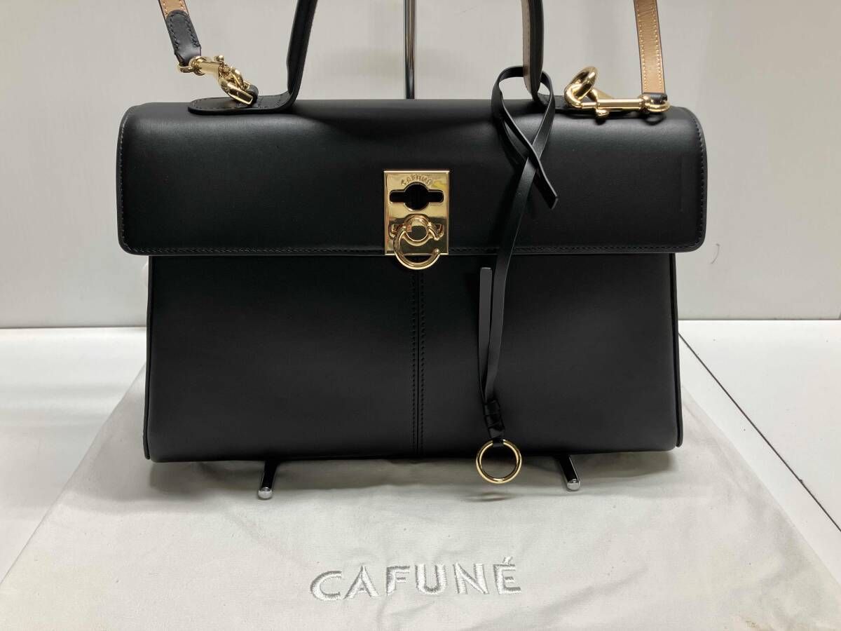 カフネ 2way ハンドバッグ ゴールド金具 レザー ブラック CAFUNE かフネ ショルダーバッグ 2way ハンドバッグ / ブラック - メルカリ