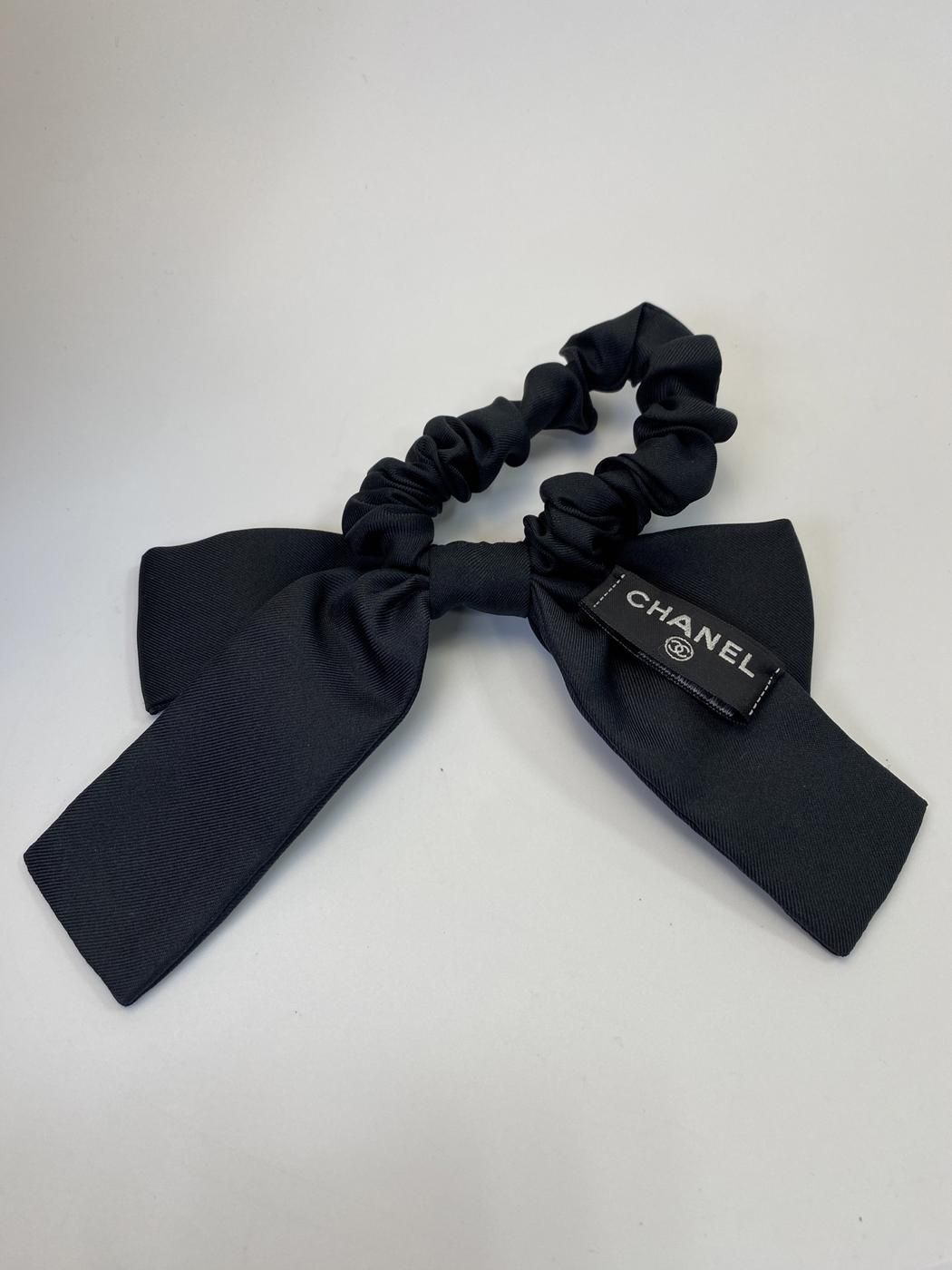 CHANEL シャネル リボンシュシュ ヘアゴム シルク ブラック 管理番号