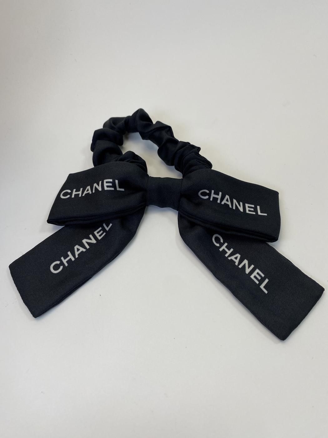 CHANEL シャネル リボンシュシュ ヘアゴム シルク ブラック 管理番号