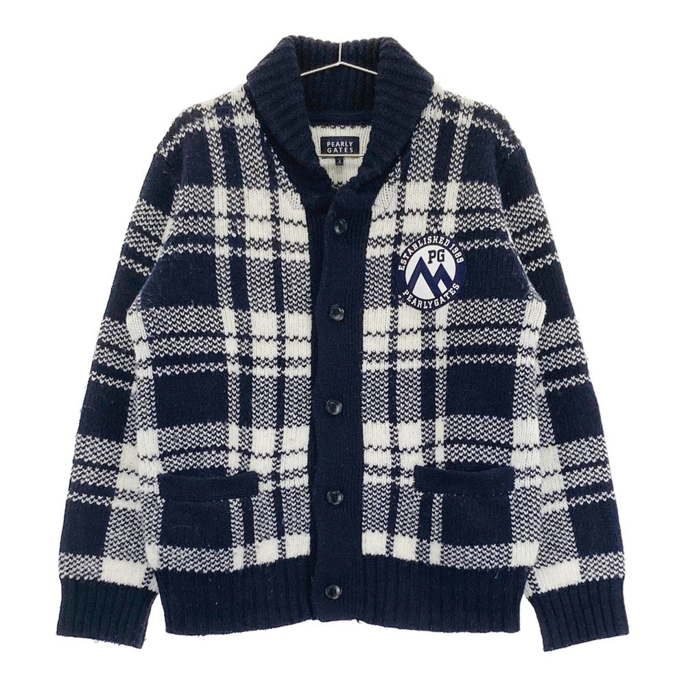 サイズ：4 PEARLY GATES パーリーゲイツ ニットジャケット チェック柄